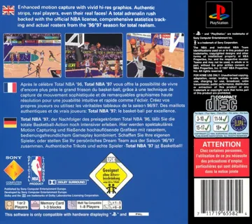 Total NBA 97 (JP) box cover back